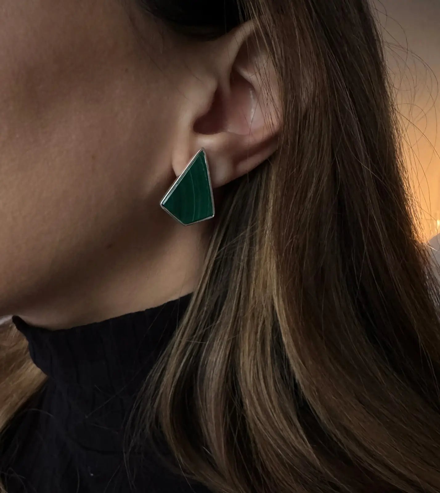 Angular Malaquita Earrings
