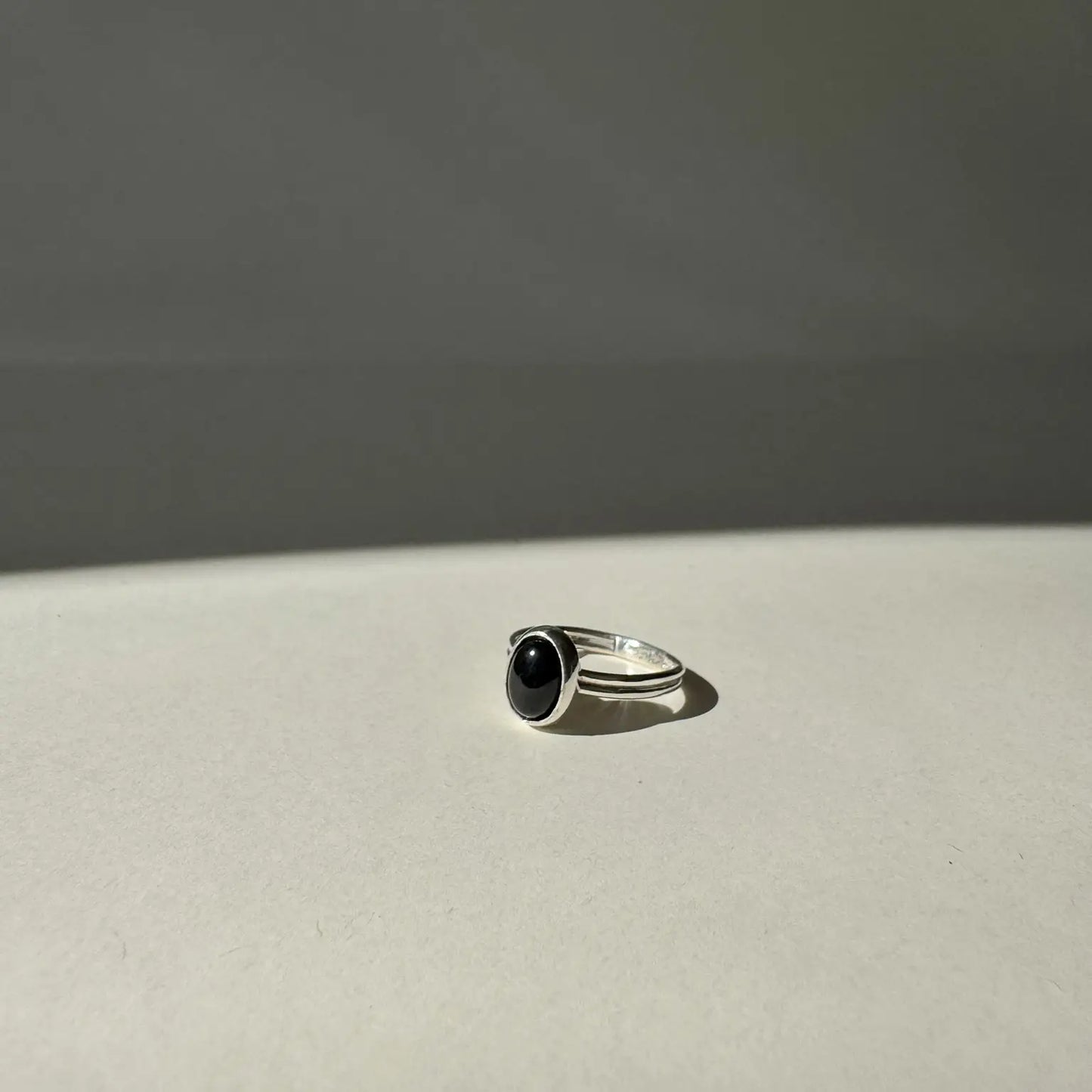 Double Loop Onyx Ring