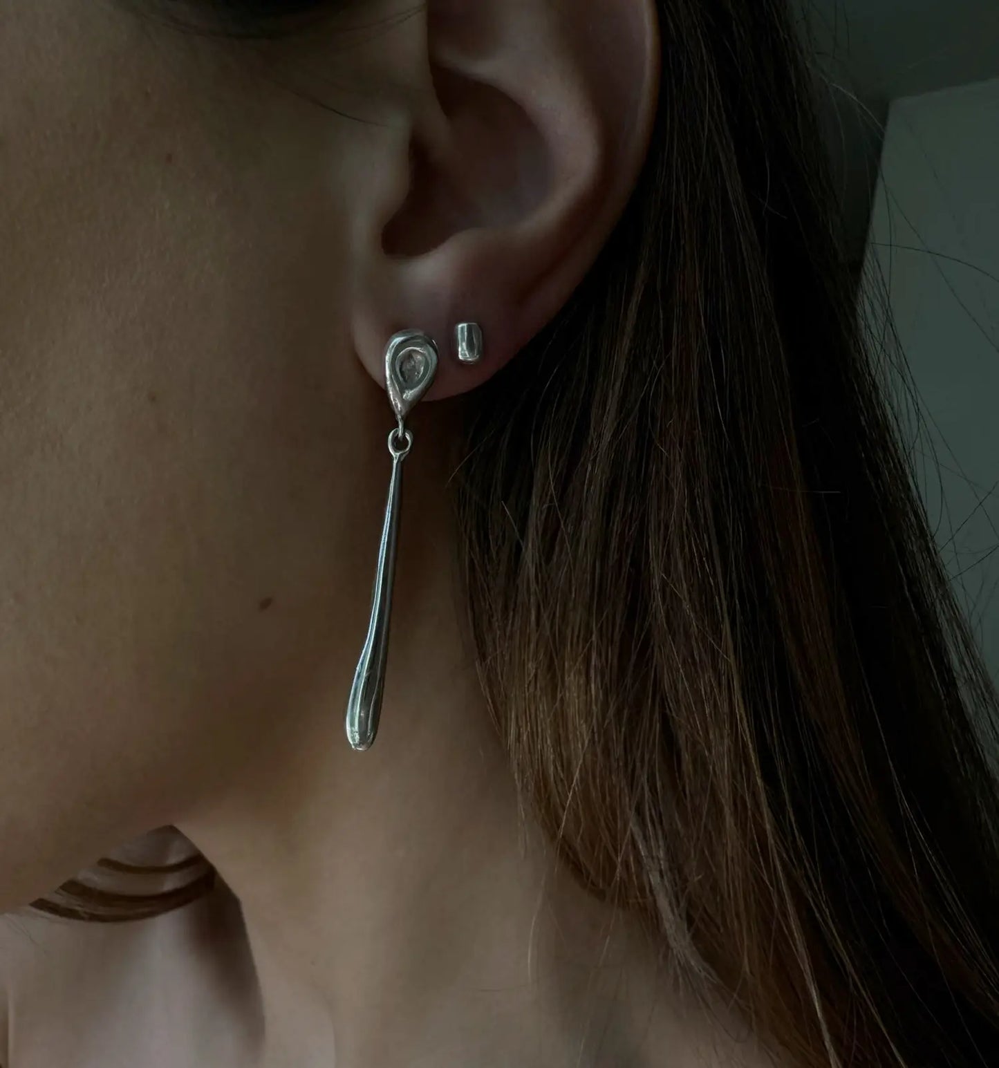 Silver Leak Earrings