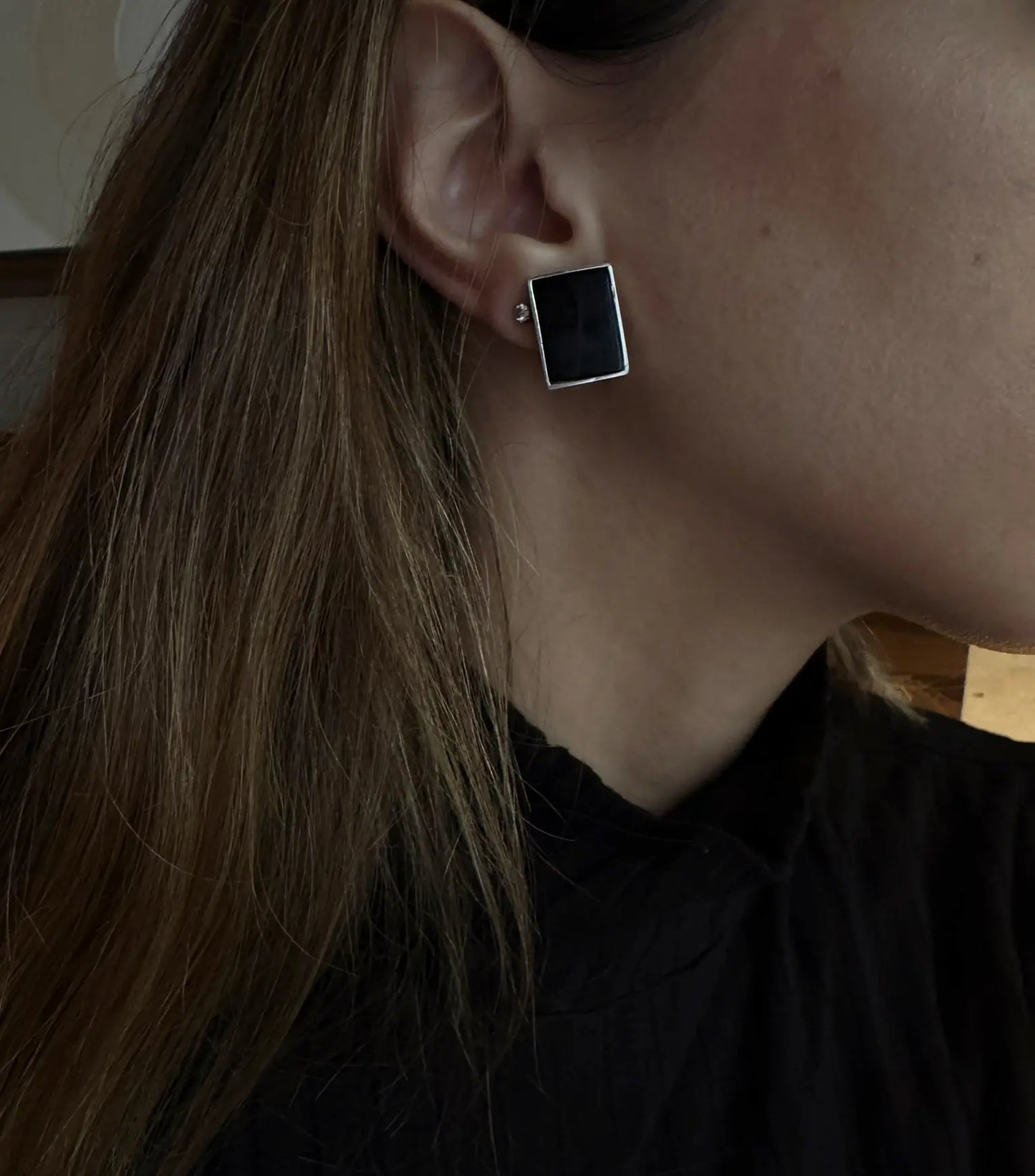 Angular Onyx Earrings